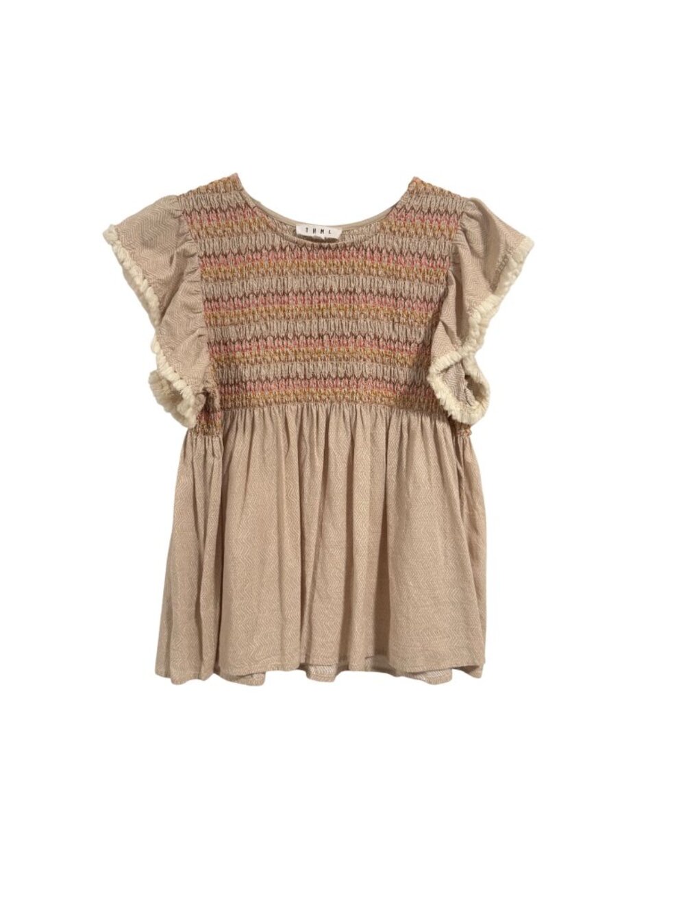 THML‎ Smocked Ruffle Bohemian Blouse Size S